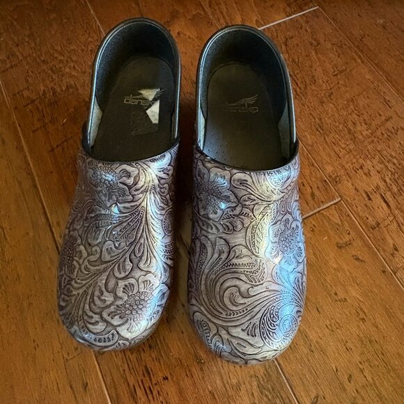 Dansko Leather Clogs. Size 39. Black/Gray. - Picture 2 of 4